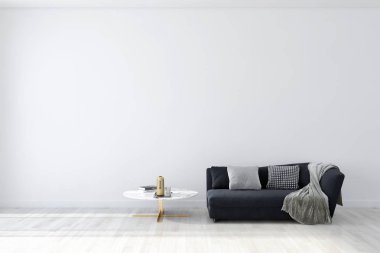 büyük lüks modern parlak iç Oda illüstrasyon 3d render