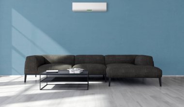 büyük lüks modern parlak iç mekanları ile Klima illus