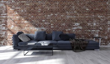büyük lüks modern parlak iç Oda illüstrasyon 3d render
