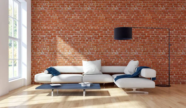 Grande luxo moderno interiores luminosos quarto ilustração 3D render — Fotografia de Stock