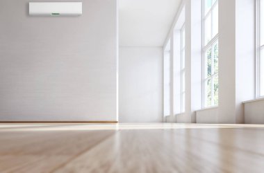 büyük lüks modern parlak iç mekanları ile Klima illus