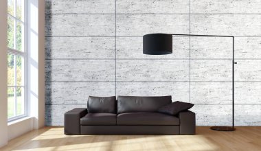 büyük lüks modern parlak iç Oda illüstrasyon 3d render