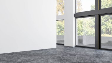 büyük lüks modern parlak iç Oda illüstrasyon 3d render