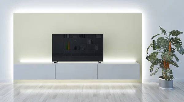 대형 고급 현대적인 밝은 인테리어 룸 그림 3d 렌더링 — 스톡 사진