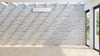 büyük lüks modern parlak iç mekanları ile Klima illus