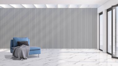 büyük lüks modern parlak iç Oda illüstrasyon 3d render