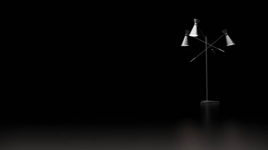 büyük lüks modern parlak iç Oda illüstrasyon 3d render