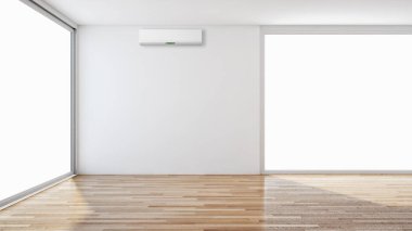 büyük lüks modern parlak iç mekanları ile Klima illus