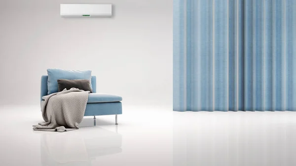 Grande luxo modernos interiores luminosos com ar condicionado illus — Fotografia de Stock