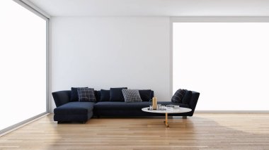 büyük lüks modern parlak iç Oda illüstrasyon 3d render