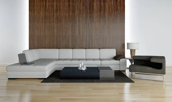 Duże luksusowe nowoczesne jasne wnętrza pokoju ilustracja render 3d — Zdjęcie stockowe