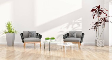 büyük lüks modern parlak iç Oda illüstrasyon 3d render