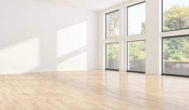 büyük lüks modern parlak iç Oda illüstrasyon 3d render