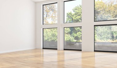 büyük lüks modern parlak iç Oda illüstrasyon 3d render