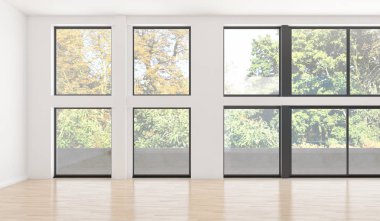 büyük lüks modern parlak iç Oda illüstrasyon 3d render