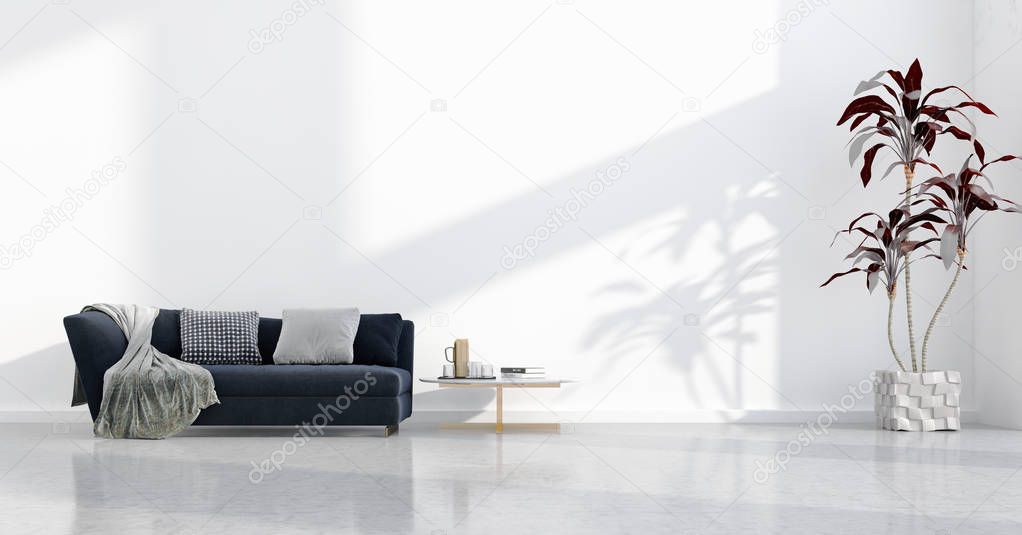 large luxury modern bright interiors room illustration 3D render