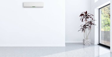 büyük lüks modern parlak iç mekanları ile Klima illus