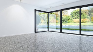 büyük lüks modern parlak iç Oda illüstrasyon 3d render