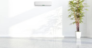 büyük lüks modern parlak iç mekanları ile Klima illus