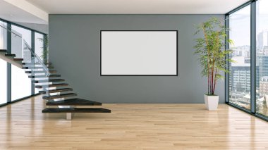 büyük lüks modern parlak iç mekanları ile alay poster çerçeve ben