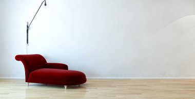 büyük lüks modern parlak iç Oda illüstrasyon 3d render