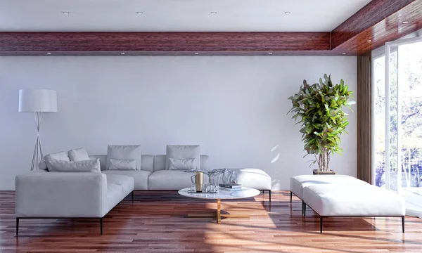 büyük lüks modern parlak iç Oda illüstrasyon 3d render