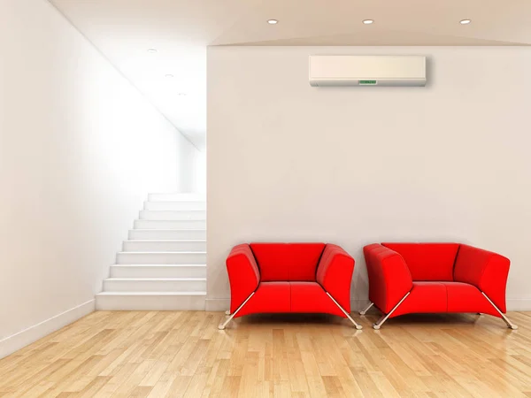 Grande luxo modernos interiores luminosos com ar condicionado illus — Fotografia de Stock