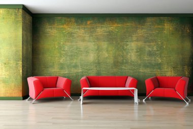 büyük lüks modern parlak iç Oda illüstrasyon 3d render