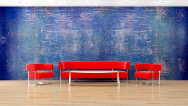 büyük lüks modern parlak iç Oda illüstrasyon 3d render