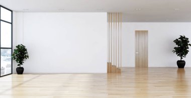 büyük lüks modern parlak iç Oda illüstrasyon 3d render