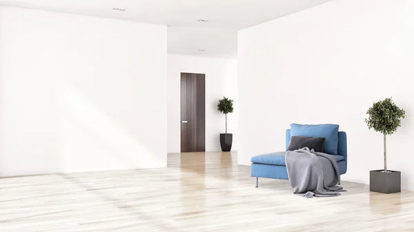 Grande luxo moderno interiores luminosos quarto ilustração 3D render — Fotografia de Stock