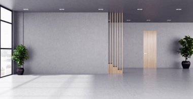büyük lüks modern parlak iç oturma odası illüstrasyon 3d