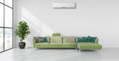 büyük lüks modern parlak iç mekanları ile Klima illus