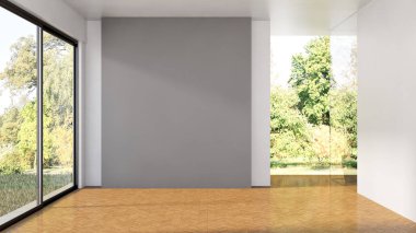 büyük lüks modern parlak iç Oda illüstrasyon 3d render