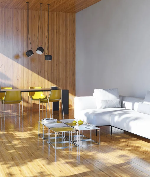 Grand luxe moderne lumineux intérieur chambre illustration rendu 3D — Photo