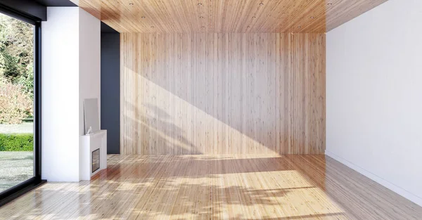 Grande luxo moderno interiores luminosos sala vazia ilustração 3D — Fotografia de Stock