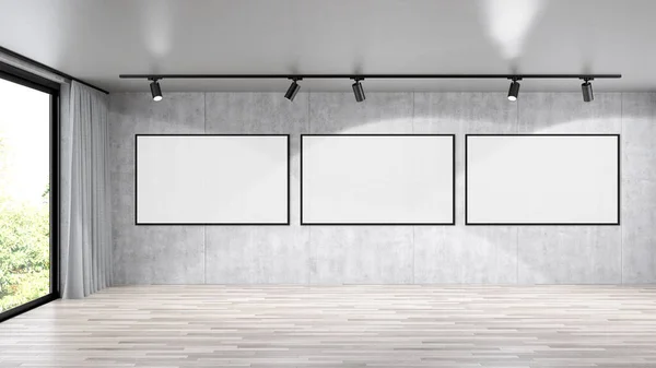 Modernos interiores luminosos com imagem de quadro de cartaz mock up 3 — Fotografia de Stock