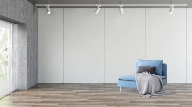 büyük lüks modern parlak iç oturma odası illüstrasyon 3d