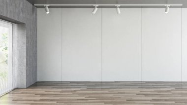 büyük lüks modern parlak iç oturma odası illüstrasyon 3d