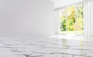 büyük lüks modern parlak iç oturma odası illüstrasyon 3d