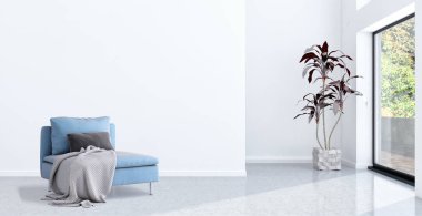 büyük lüks modern parlak iç Oda illüstrasyon 3d render