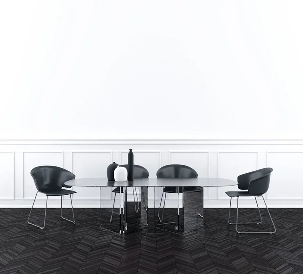 Modern matsal interiör.3d render illustration mocka upp — Stockfoto