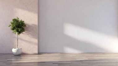 Modern boş boşaltmak Oda illüstrasyon geniş lüks aydınlık 