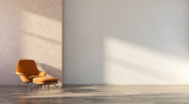 büyük lüks modern parlak iç Oda illüstrasyon 3d render