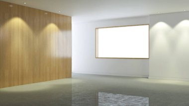 Büyük lüks, modern, parlak iç mekanlar. Oturma odası tasviri. 3D görüntüleme.