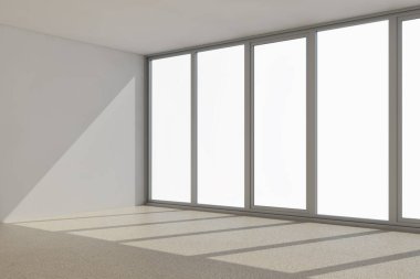 Büyük lüks, modern, parlak iç mekanlar. Oturma odası tasviri. 3D görüntüleme.