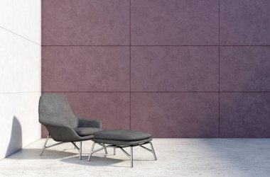 Büyük lüks, modern, parlak iç mekanlar. Oturma odası tasviri. 3D görüntüleme.