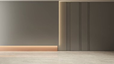 Büyük lüks, modern, parlak iç mekanlar. Oturma odası tasviri. 3D görüntüleme.