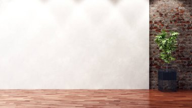 Büyük lüks, modern, parlak iç mekanlar. Oturma odası tasviri. 3D görüntüleme.