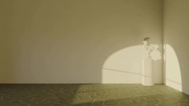 3D video görüntüsü, oturma odasının çağdaş iç tasarımı. Oturma odasının içi çok şık.